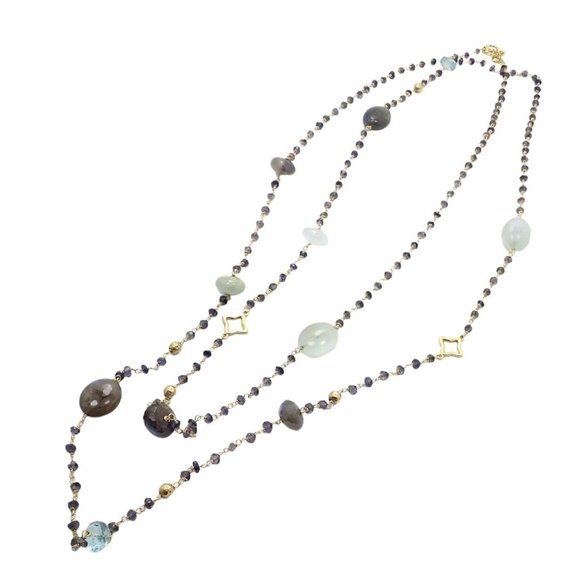 David Yurman Quatrefoil 18k Yellow Gold 46" Long Chain Bead Toggle Necklace - Picture 2 of 12